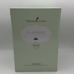 Young Living Lucia Artisan Essential Oil Ultrasonic Diffuser White Glass NEW